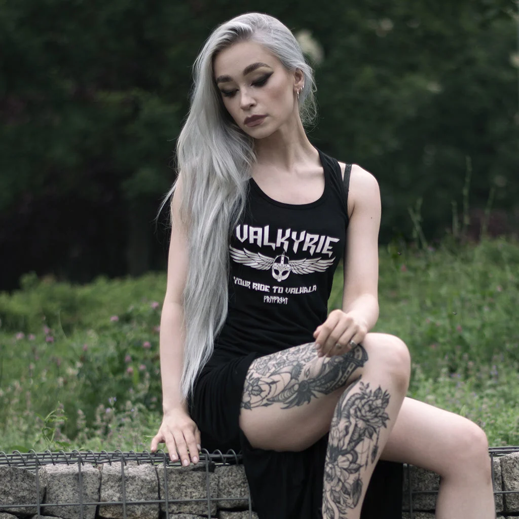Damen Premium Tanktop, Valkyrie, Schwarz – Bild 2
