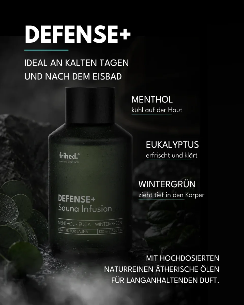 DEFENSE+ Saunaaufguss Menthol, Eukalyptus & Wintergrün – Bild 3