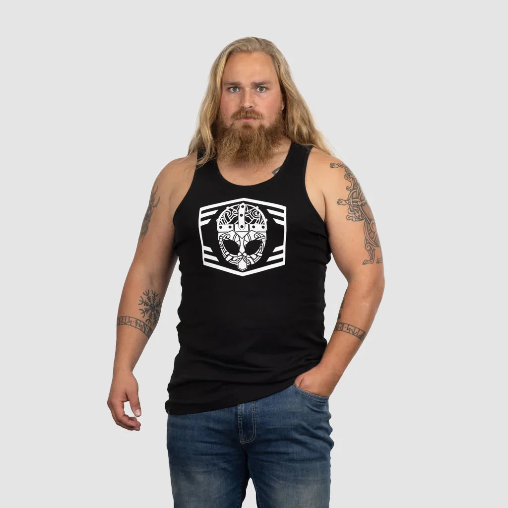 Premium Tanktop, Clan Helmet, Schwarz – Bild 2