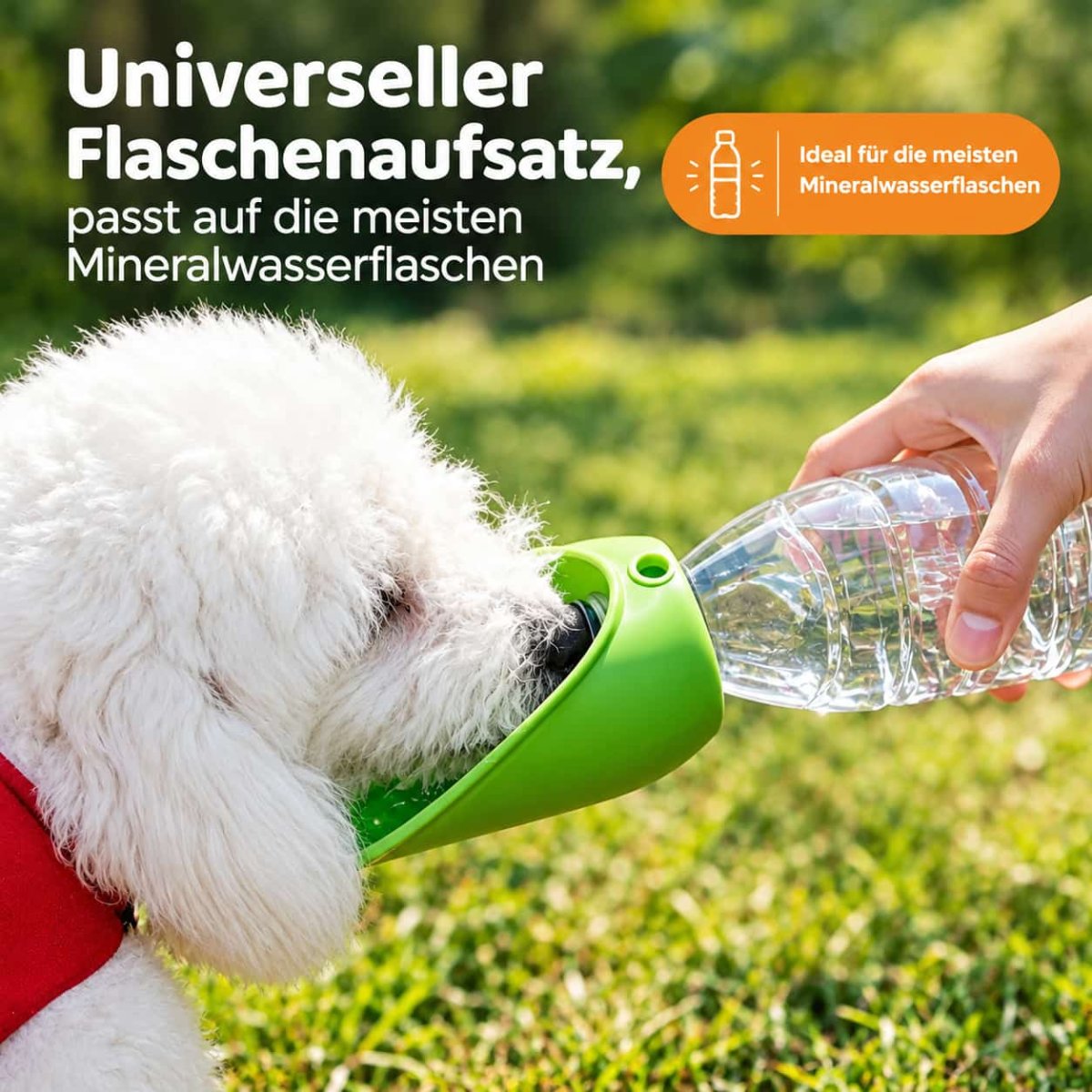 Trinknapf für Hunde unterwegs – Faltbarer Silikon-Trinkaufsatz | Furrivio – Bild 3